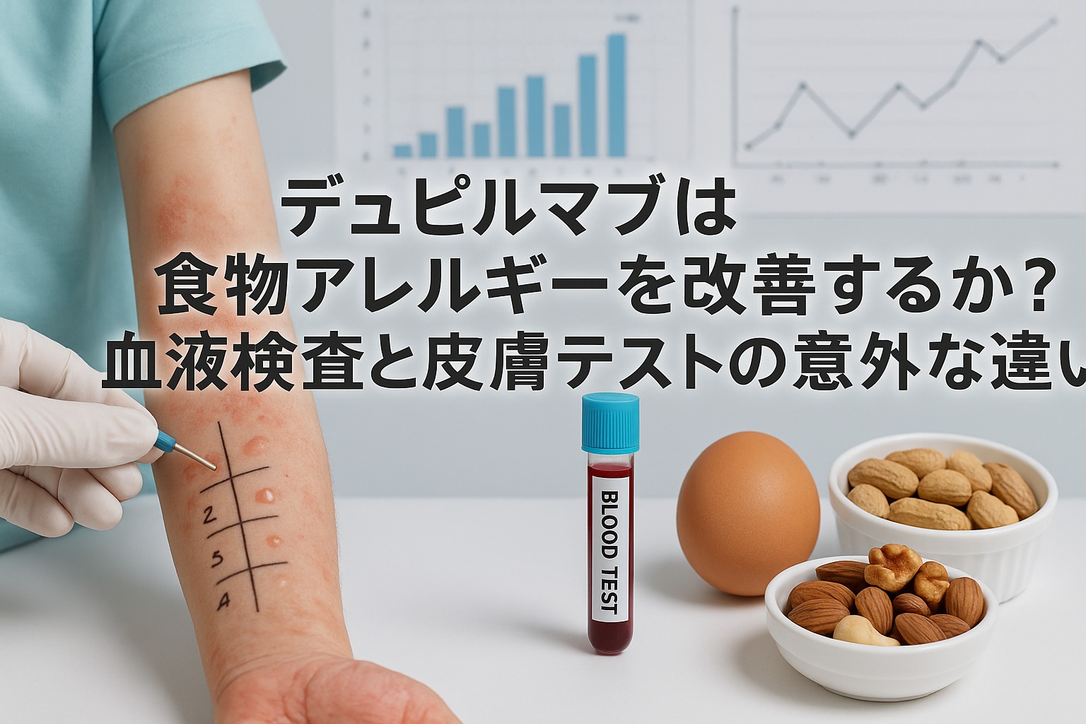 デュピルマブは食物アレルギーを改善するか？血液検査と皮膚テストの意外な違い