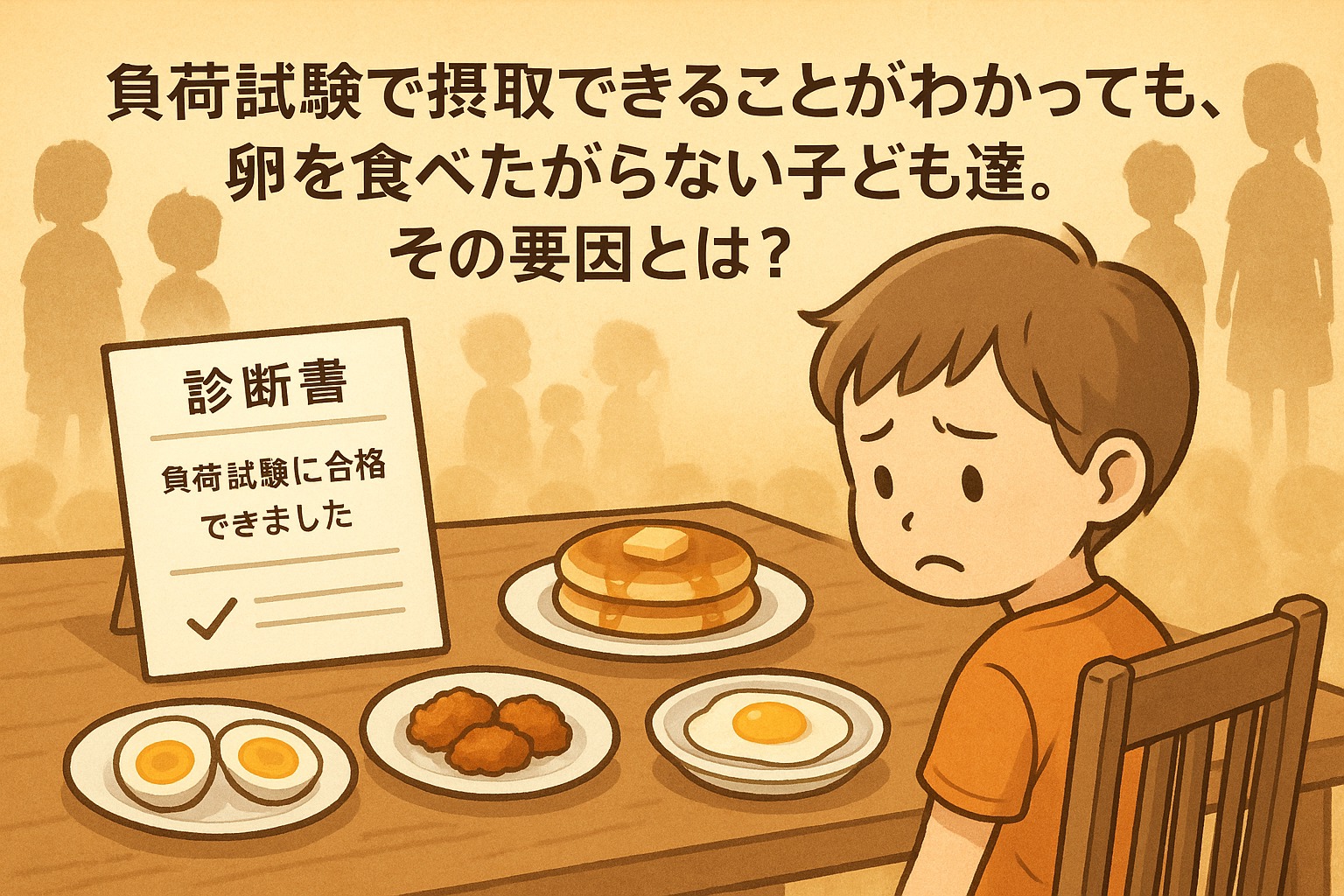 負荷試験で摂取できることがわかっても、卵を食べたがらない子ども達。その要因とは？